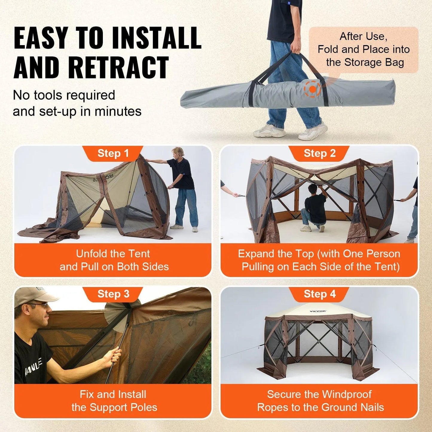 Firsense Camping Gazebo Screen Tent