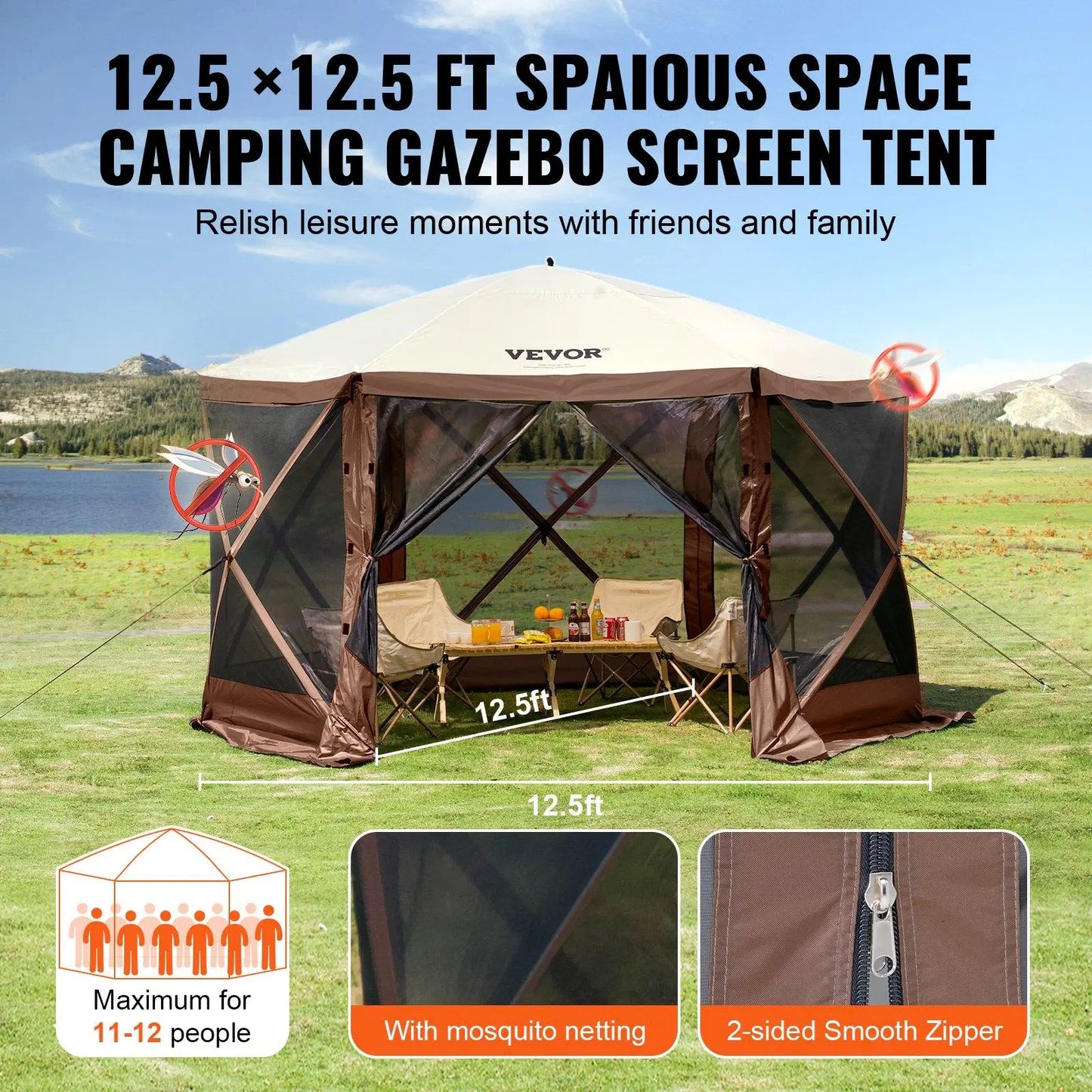 Firsense Camping Gazebo Screen Tent